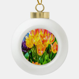 Tulip-Blume - Geblüht Keramik Kugel-Ornament