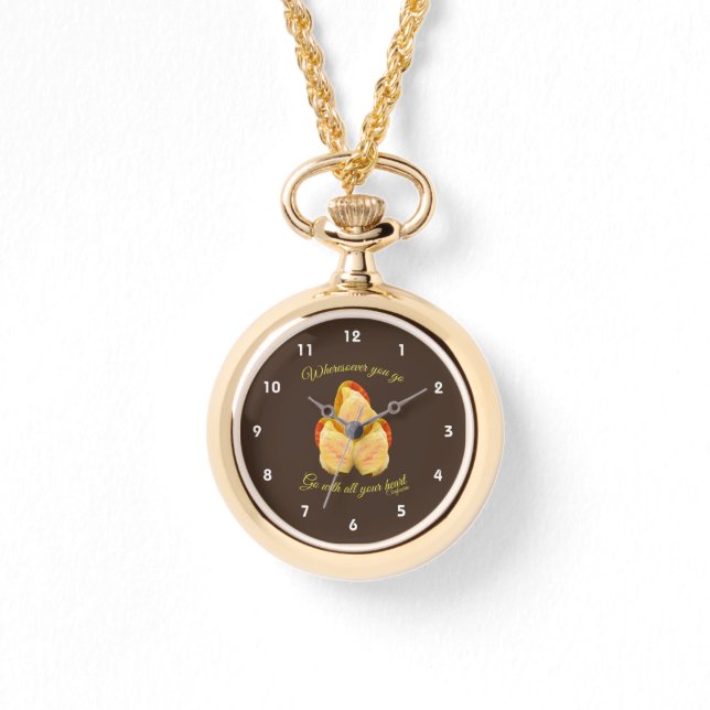 Tulip Blume geht mit Ihrem Herzen Inspiration Armbanduhr (Vorderseite)