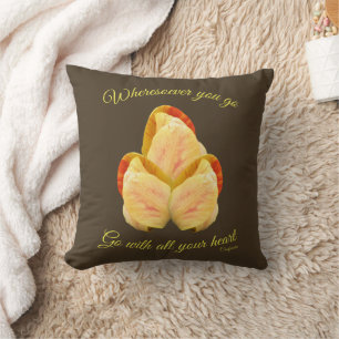 Tulip Blume geht mit Ihrem Herzen Inspiration Kissen