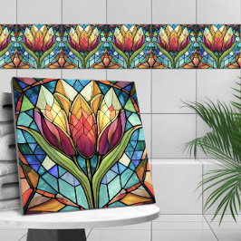 Tulip Blume Glasmosaik Fliese