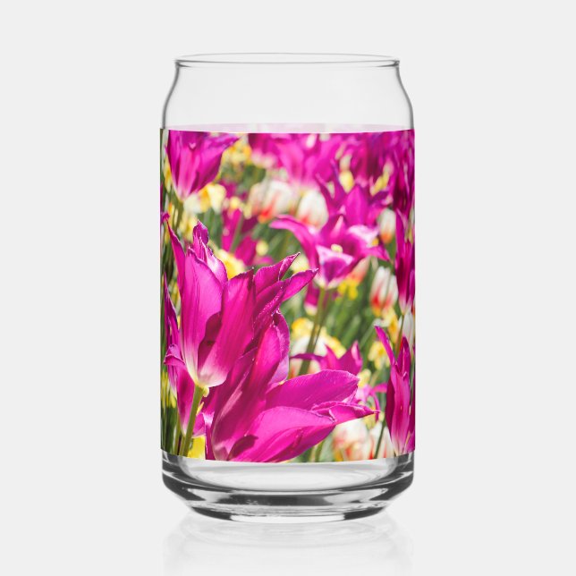 Tulip Blume in Fuchsia Dosenglas (Vorderseite)