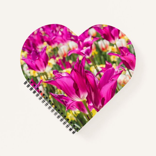 Tulip Blume in Fuchsia Notizbuch (Vorderseite)