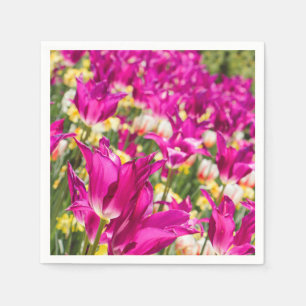 Tulip Blume in Fuchsia Serviette