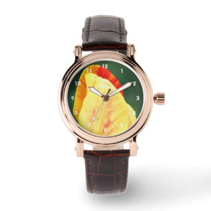 Tulip Blume Petals mit Raindropfen Nah Armbanduhr
