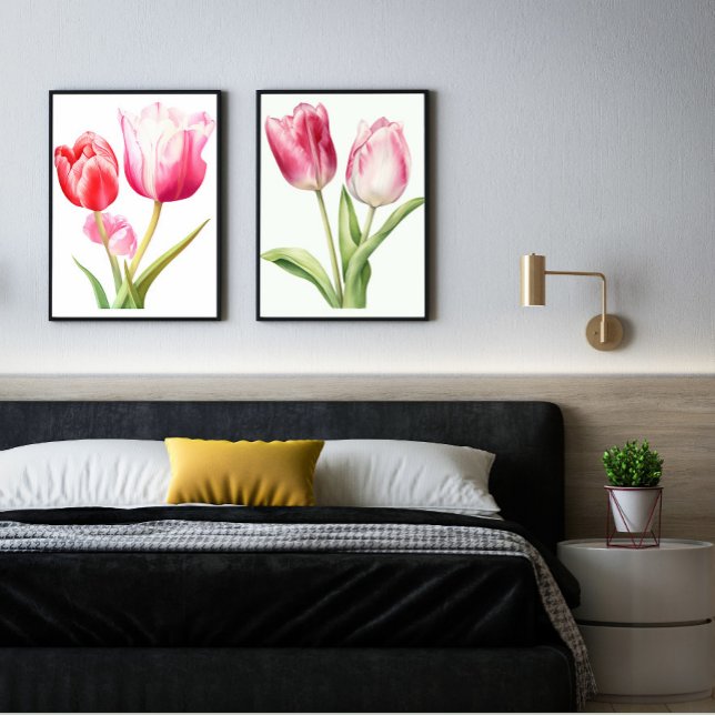 Tulip Blume, Pink Tulip, minimalistisch, botanisch Poster (Von Creator hochgeladen)