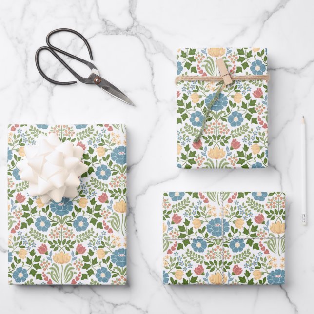 Tulip-Blumen-Teppich Geschenkpapier Set (Vorderseite)