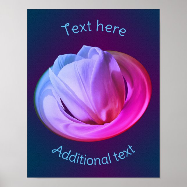 Tulip-Blütenblätter Tinten Abstrakt Personalisiert Poster (Vorne)