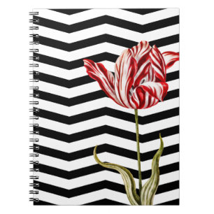 Tulip Botanical Zickzack Stripes Pattern Notizblock