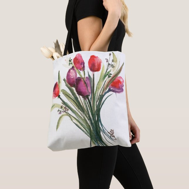 Tulip Bouquet All-Over-Print Schulter-Tasche Tasche (Von Nahem)