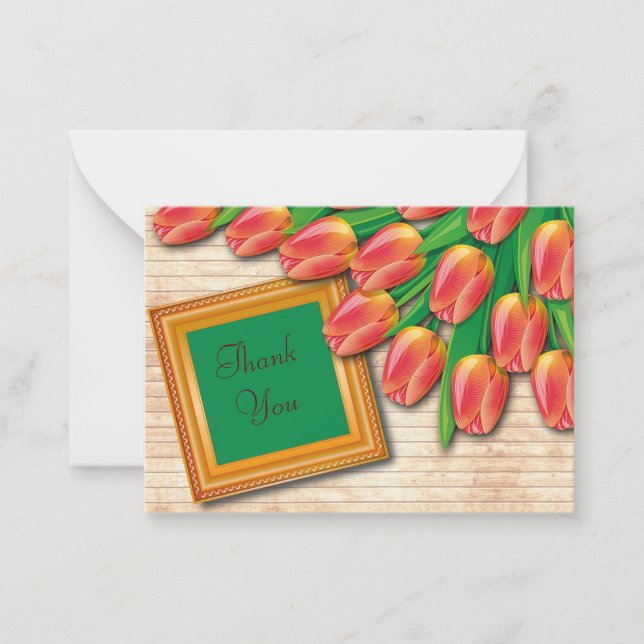 Tulip Bouquet auf Spring Danke Mitteilungskarte (Vorderseite)