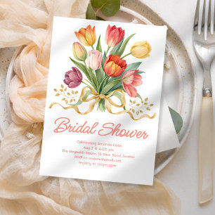 Tulip Bouquet Brautparty Einladung