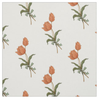 Tulip Bouquet Coral Peach farbige Tulips Stoff