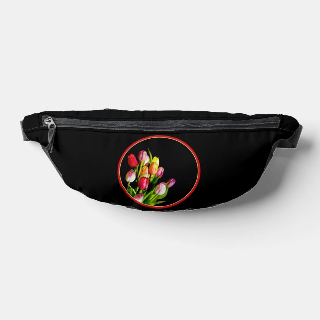 Tulip Bouquet Malerei Original Garden Blume Kunst, Bauchtasche (Ablage )