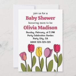 Tulip Colorful Floral Tulip Baby Dusche Einladung