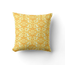 Tulip Damask Orangengelbes Kissen