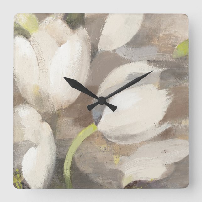 Tulip Delight II Quadratische Wanduhr (Vorderseite)
