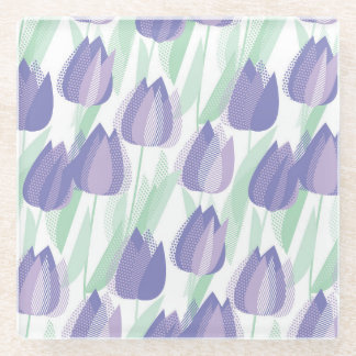 Tulip Design: helle violette Blüte. Glasuntersetzer