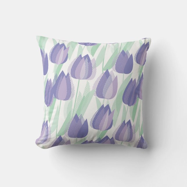 Tulip Design: helle violette Blüte. Kissen (Vorderseite)