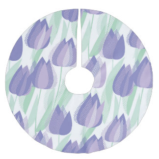Tulip Design: helle violette Blüte. Polyester Weihnachtsbaumdecke