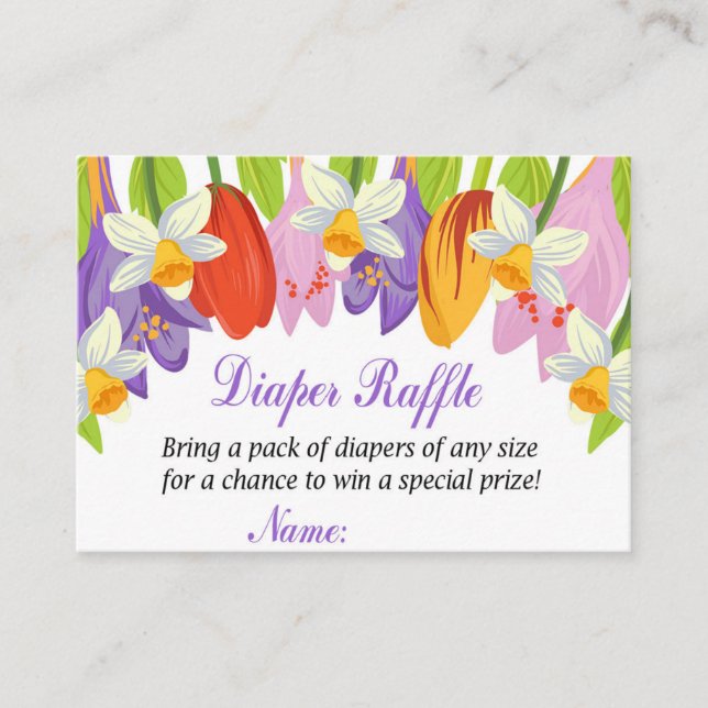 Tulip Diaper Raffles Tickets (Vorderseite)