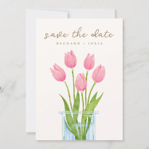 TULIP Enregistrer La Date Invitation / Aquarelle F