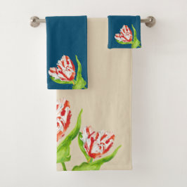 Tulip Estella Rijnveld auf einem Badetuch-Set Badhandtuch Set