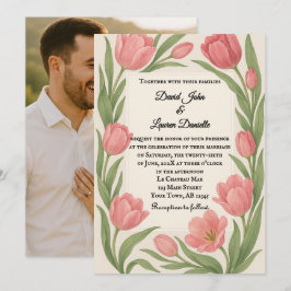 Tulip Ever After Photo Wedding Invitation Einladung