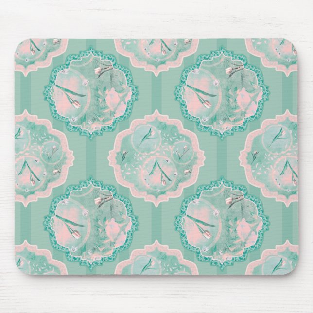 Tulip Fantasy Green und Pink Mousepad (Vorne)