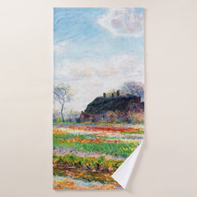 Tulip Fields dans les Pays-Bas, Monet (Serviette de bain)