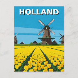 Tulip Fields Windmill Niederlande Postkarte