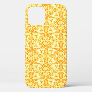 Tulip floral damassé orange jaune coque iphone
