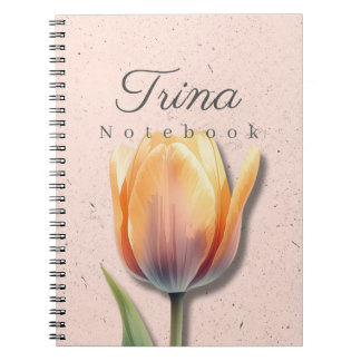 Tulip Floral Notebook Name | Pastel Journal Notizblock
