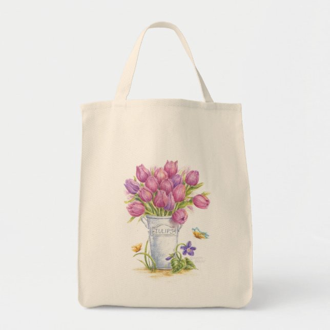 Tulip Florist Pail Grocero Tragetasche (Vorne)