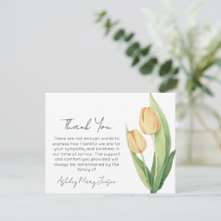 Tulip Funeral Thank You Card Bereavement Dankeskarte