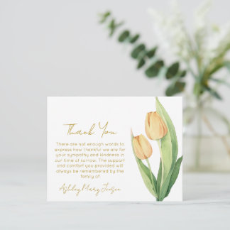 Tulip Funeral Thank You Card Bereavement Dankeskarte