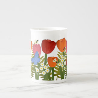 Tulip Garden 10oz Bone-China-Tasse Prozellantasse