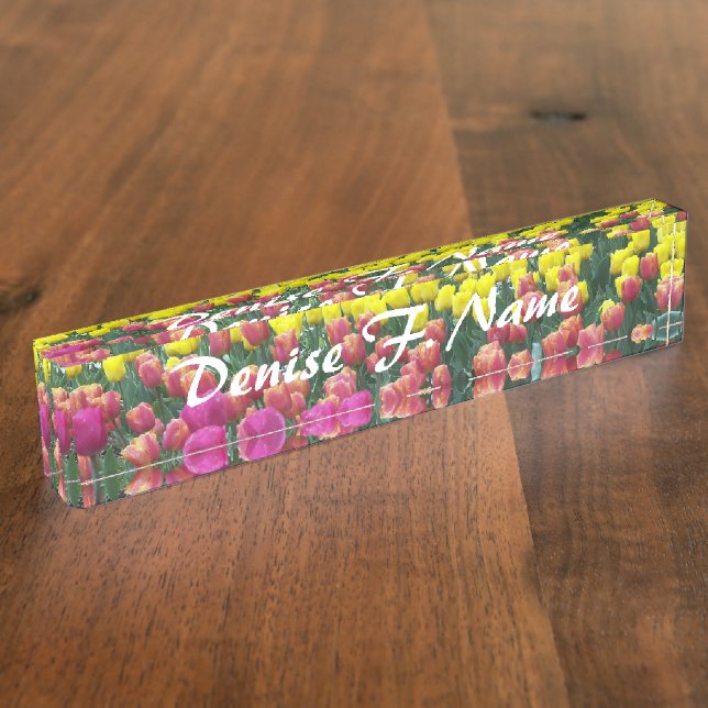 Tulip Garden Personalisiert Namensplakette (Seite)