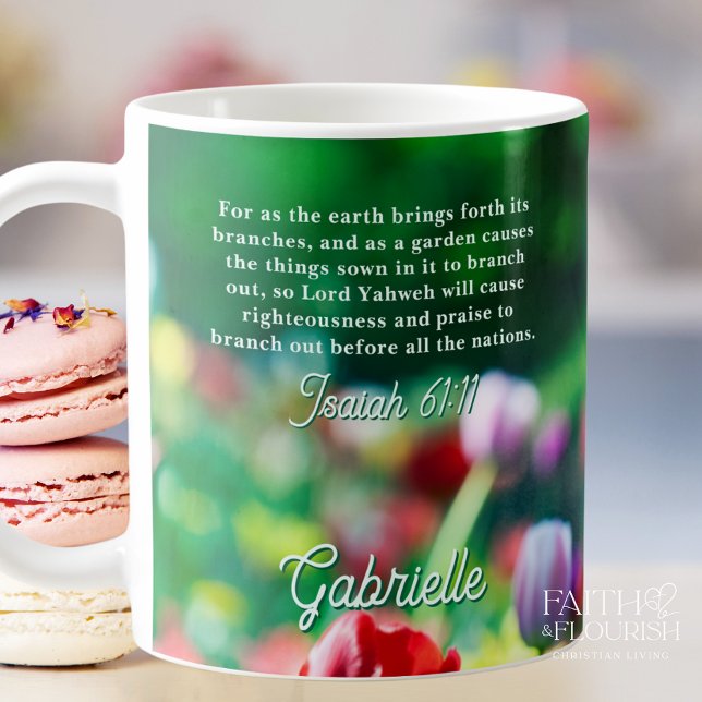 Tulip Garden Scripting Personalisiert Kaffeetasse (Von Creator hochgeladen)
