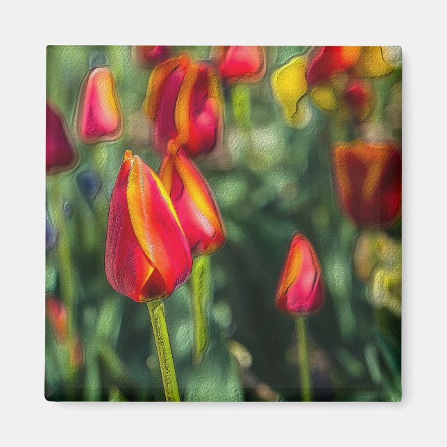 Tulip Garden Textured Magnet (Vorne)