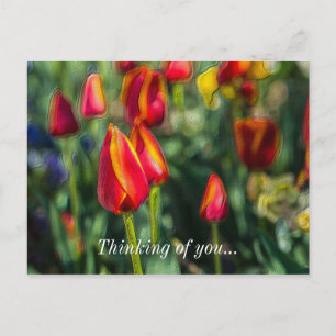 Tulip Garden Textured Pensée De Vous Carte Postale