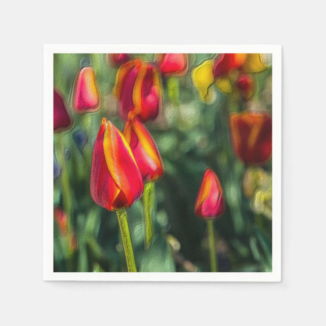 Tulip Garden Textured Serviette (Vorderseite)