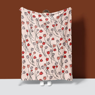 Tulip-Garten in Rosa-Fleece-Decke Fleecedecke
