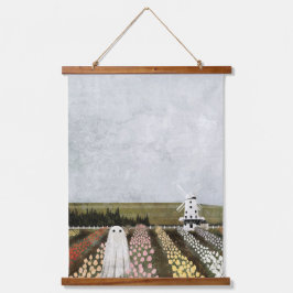 Tulip Ghost Wandteppich Mit Holzrahmen