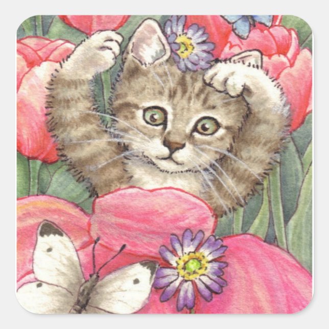 Tulip Kitten Aufkleber (Vorderseite)