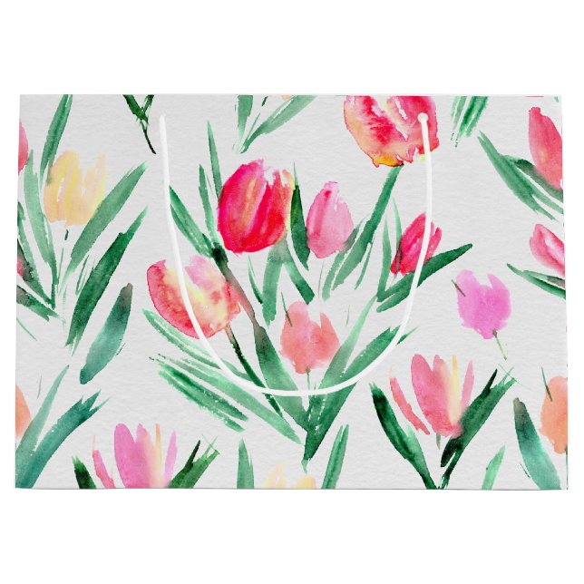 Tulip Lovers Große Geschenktasche Geschenktüte (Vorderseite)