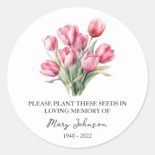 Tulip Memorial Beerdigung Seed Packet Runder Aufkleber