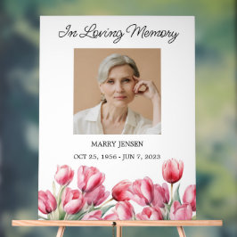Tulip Memorial Photo Funeral Acrylschild