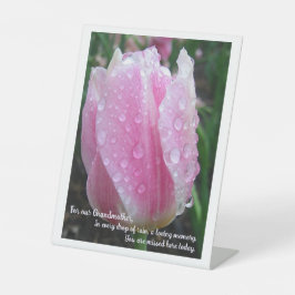 Tulip Memorial Tabletop Plaque mit Easel Sockelschild
