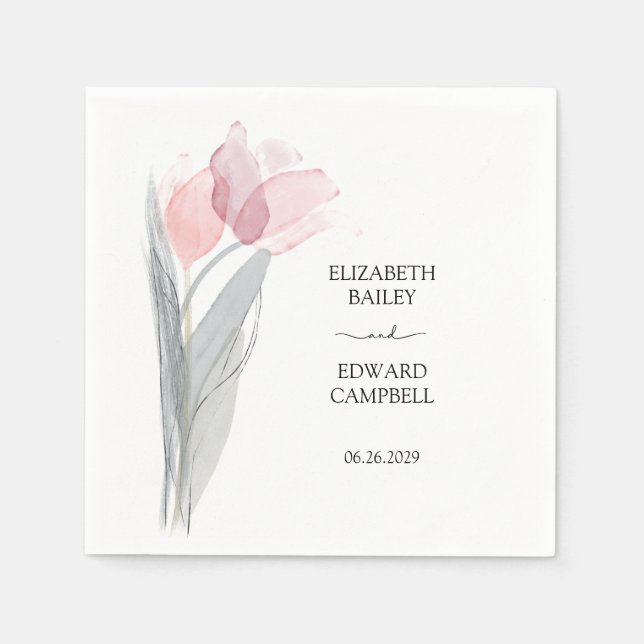 Tulip Moderne Minimalistische, elegante Typografie Serviette (Vorderseite)