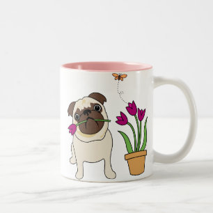 Tulip-Mops und Schmetterling-Tasse - Fakultativ Zweifarbige Tasse